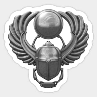 Silver Egyptian Scarab Sticker